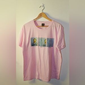 Galartsy Vibrant Pink Unisex Van Gogh T-shirt, Size M
